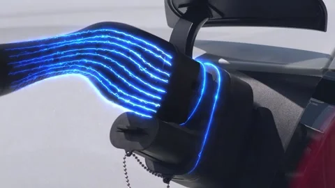 Charging car process. Green energy recovery concept. Stock Footage 325978167