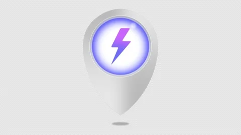 Charging Car Station Map Pointer - Pin Map - Map Marker Stock Footage 196727584