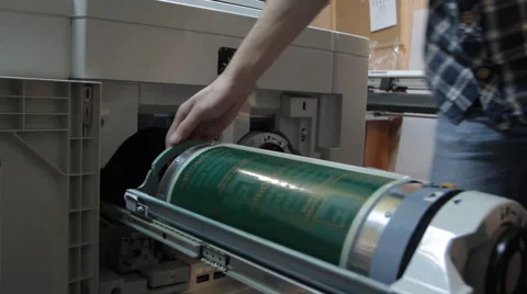 Charging of drums of the printer Stock Footage 56064469