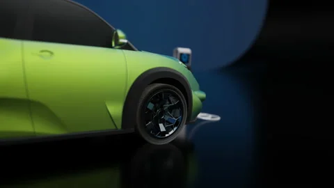 Charging of electric car. 3D rendering. Stock Footage 138000540
