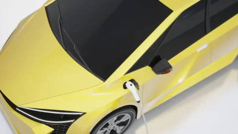 Charging of electric car. 3D rendering. Stock Footage 152297595