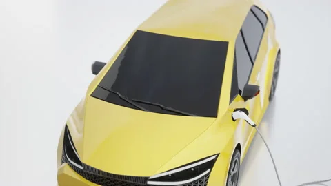 Charging of electric car. 3D rendering. Stock Footage 152297596