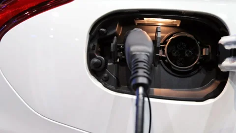 Charging of an electric car Stock Footage 86693966