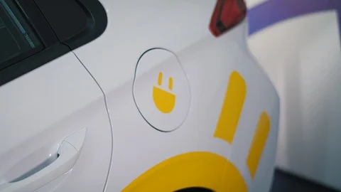 Charging of an electric car Stock Footage 92488033