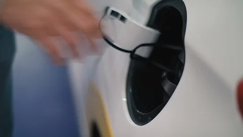 Charging of an electric car Stock Footage 92488905