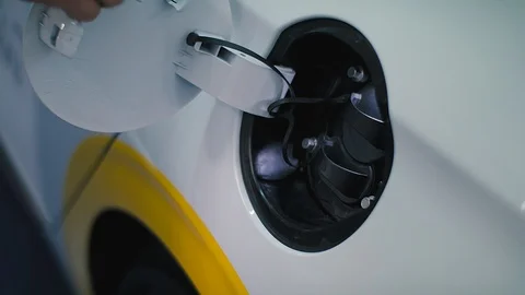 Charging of an electric car Stock Footage 92489714