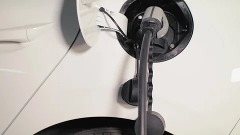 Charging of an electric car Stock Footage 92547057
