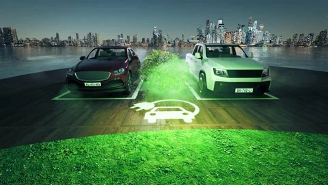 Charging Electric Car Stock Footage 139058978