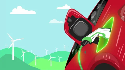CHARGING ELECTRIC CAR Stock Footage 265943744