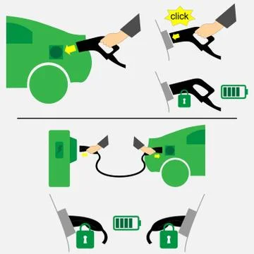Charging an electric car Stock Illustration