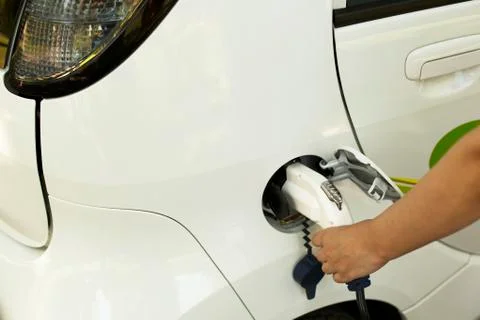 Charging of an electric car Stock Photos