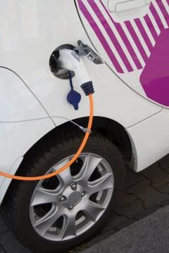 Charging electric car Stock Photos