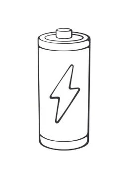 Charging energy status of electrical device accumulator. Outline icon. Vector Stock Illustration