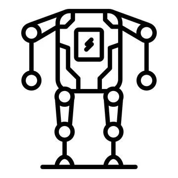 Charging exoskeleton icon outline vector. Robot suit Stock Illustration