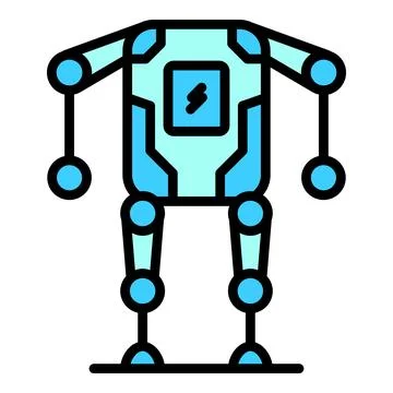 Charging exoskeleton icon vector flat Stock Illustration