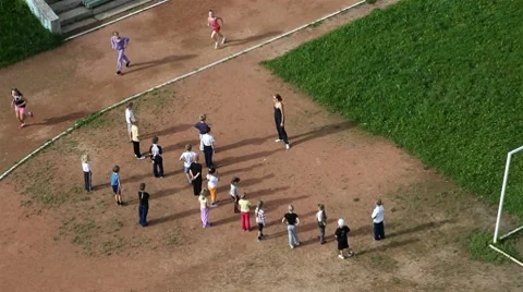 Charging for gym class at school Stock Footage 8580999