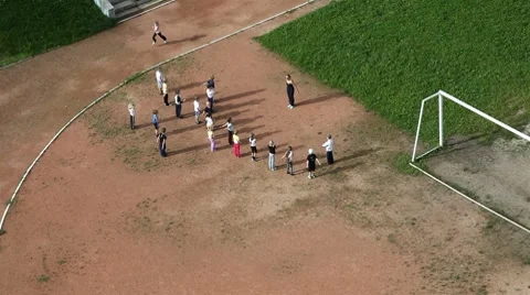 Charging for gym class at school Stock Footage 8594311