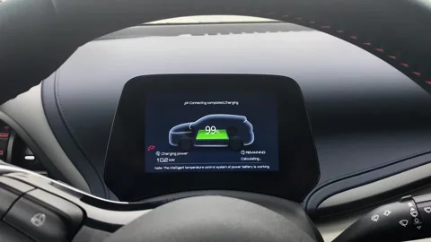 Charging indicator of an electric car Vídeos de archivo 258281220
