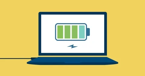 Charging a laptop's battery Stock Footage 118091151