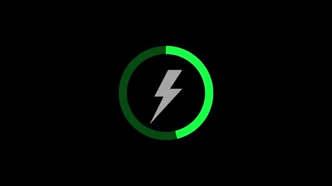 Charging lightning bolt icon motion graphic Stock Footage 328386780