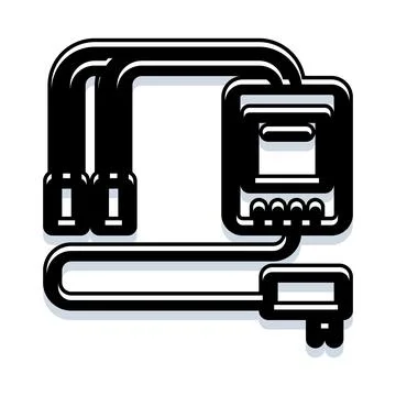 Charging modern electronic device with multiple cables connection Stock Illustration