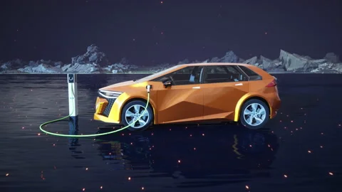 Charging of modern generic electric car. Stock Footage 175153283