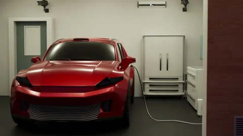 Charging of modern generic electric car Stock Footage 277019102