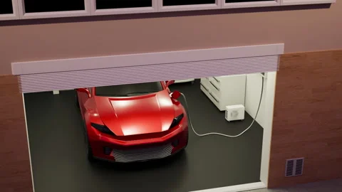Charging of modern generic electric car Stock Footage 277019154