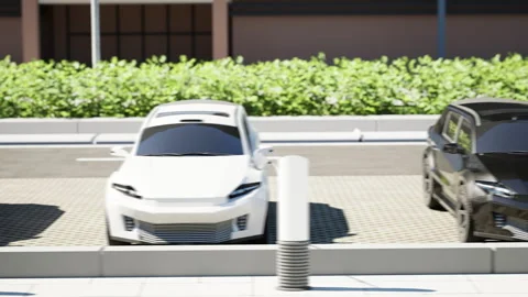 Charging of modern generic electric car Stock Footage 277019206