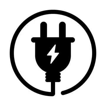Charging outlet icon. Rounded cable. Vector. Stock Illustration