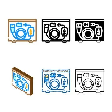 Charging pack cable organizer electric color icon vector Stock Illustration