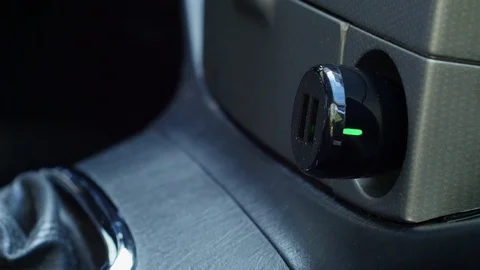 Charging Phone in a Car Stock Footage 71148990