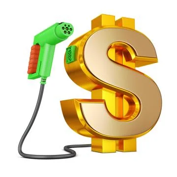 Charging plug with gold dollar Stock Illustration