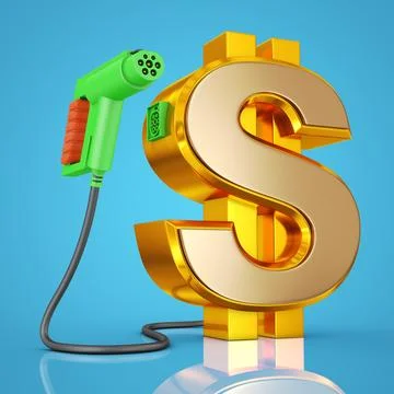 Charging plug with gold dollar Stock Illustration