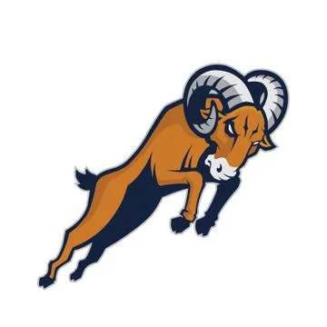 Charging ram mascot Stock Illustration