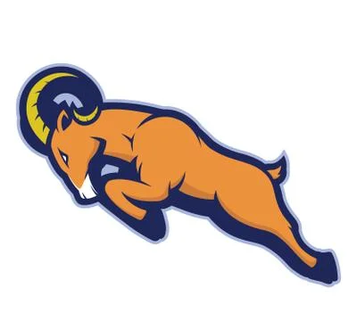 Charging ram mascot Illustrazione stock