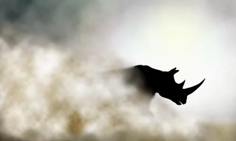 Charging rhino Stock Illustration