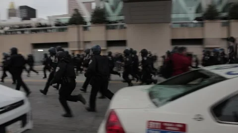 Charging rioter Video stock 50137607