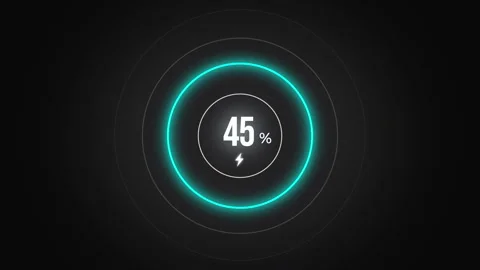Charging screen percent, screen cell phone display while charging battery 48% Stock Footage 292954095