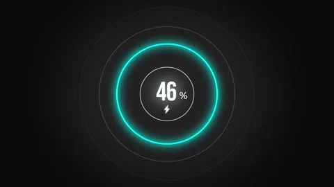 Charging screen percent, screen cell phone display while charging battery 61% Stock Footage 292955291
