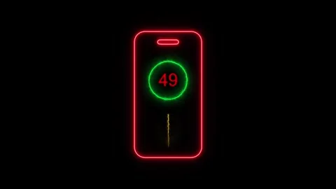 Charging screen percent, screen cell phone display while charging battery . Stock Footage 305166509