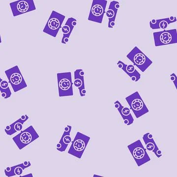 Charging speed electric glyph seamless pattern Illustrazione stock