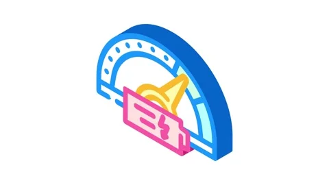 Charging speed electric isometric icon animation Stock Footage 327290220