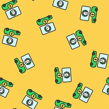 Charging speed electric vector seamless pattern Stock Illustration