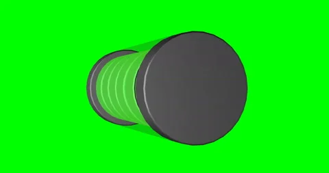 Charging Spinning Green Battery loop 3d animation Stock Footage 192139216