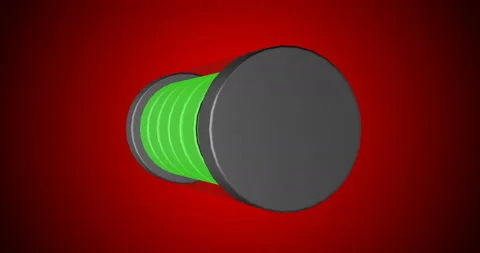 Charging Spinning Green Battery loop 3d animation Stock Footage 192140202