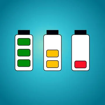 Charging stages of a battery Stock Illustration