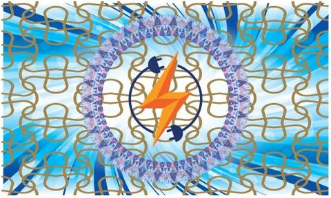 Charging station on design background Stock Illustration