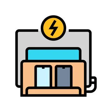 Charging station devices tech engagement color icon vector illustration Stock Illustration