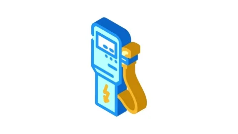 Charging station electric isometric icon animation Stock Footage 327290211